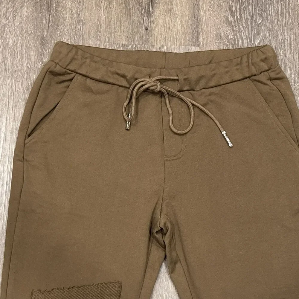 Valabasas Sweatpants Mens Large Brown Stacked Flare Pants Sweats Streetwear - Picture 2 of 10